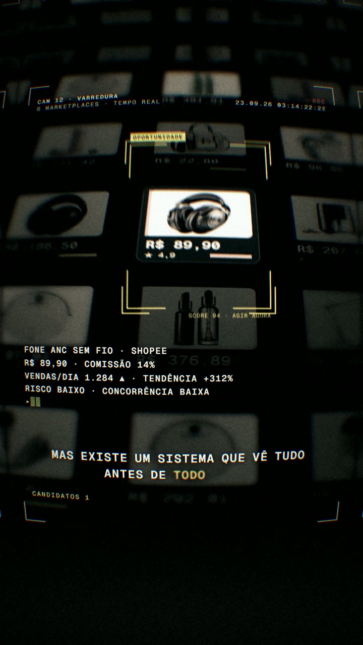 Cena do filme: o sistema trava a mira em um fone sem fio e confirma a oportunidade.